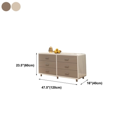 Kommode aus Holz f&uuml;r Schlafzimmer, horizontale Kommode mit Aufbewahrung in Wei&szlig; und Grau