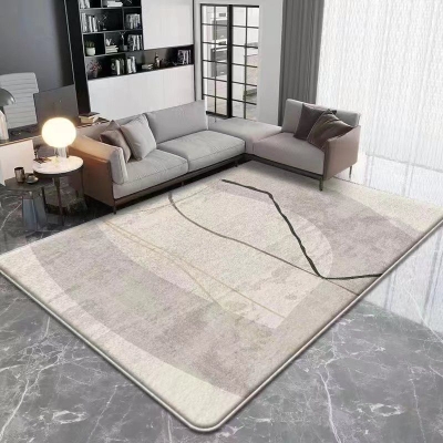 Tappeto moderno beige Tappeto con geometrie in poliestere Tappeto lavabile per la decorazione domestica