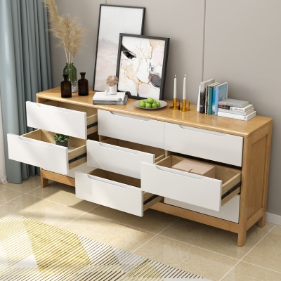 Massivholz-Aufbewahrungskommode, moderne Schlafzimmer-Aufbewahrungskommode mit Schublade