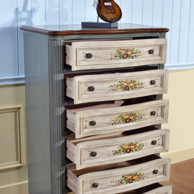 Traditionelle Kommode aus massivem Holz mit 6/4/5 Schubladen