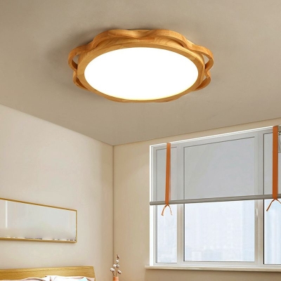 Plafoniera moderna in legno a LED a forma geometrica da incasso con paralume in acrilico per camera da letto