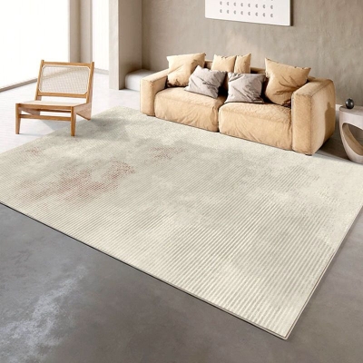 Tappeto beige casual Linea in poliestere Tappeto per interni Tappeto resistente alle macchie per la decorazione domestica
