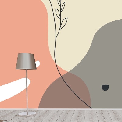 Carta da parati con illustrazione minimalista ecologica Carta da parati per salotto