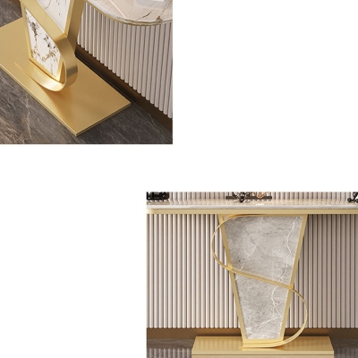 Sofatisch im Glam-Stil mit Schieferplatte, Konsolen-Akzenttisch f&uuml;r den Eingangsbereich