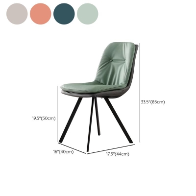 Sedia da pranzo imbottita in stile moderno con base in metallo