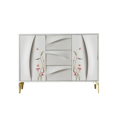 Klassische, glamour&ouml;se horizontale Kommode mit Holzaufbewahrung f&uuml;r Schlafzimmer