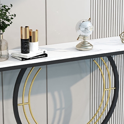 Moderner rechteckiger Konsolentisch mit antikem Finish, Konsolensofatisch