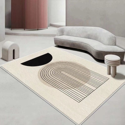 Tappeto antimacchia con motivo a linea di tappeto in stile moderno per la decorazione domestica