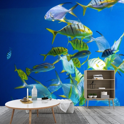 Carta da parati decorativa Carta da parati per salotto con motivi di pesce