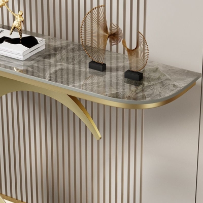 Marmor-Glam-Konsolen-Akzenttisch, Sofa-Konsolentisch mit Antik-Finish