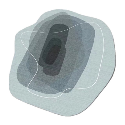 Tappeto in pezzi di colore bianco Tappeto casual in poliestere Tappeto con supporto antiscivolo per soggiorno