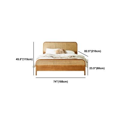 Letto in stile rattan tropicale in marrone con testiera e pediera