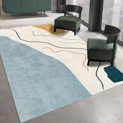 Tappeto nordico Tappeto beige in poliestere antimacchia per soggiorno