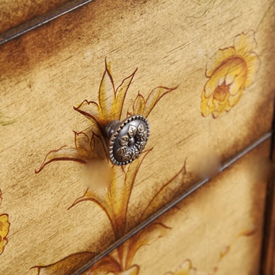 Traditionelle Aufbewahrungstruhe aus Holz, Kommode mit 4 Schubladen