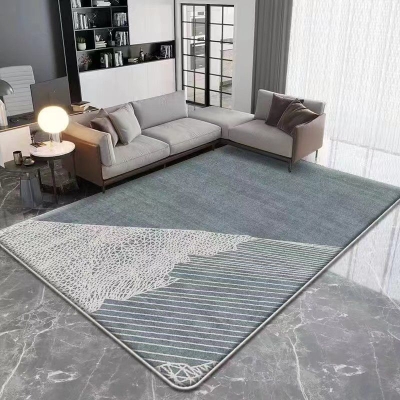 Tappeto moderno beige scuro Tappeto geometrico in poliestere Tappeto lavabile per salotto