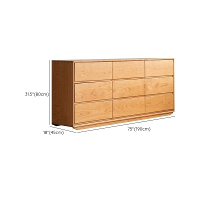 Hochmoderne Doppelkommode aus massivem Kiefernholz mit horizontaler Aufbewahrung f&uuml;r das Schlafzimmer