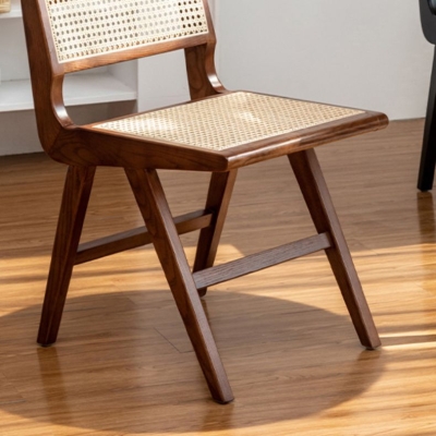 Sedie da pranzo in legno massello Sedie da pranzo per la casa in stile moderno con schienale aperto