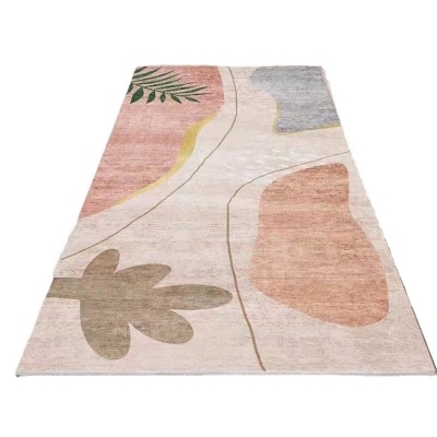 Tappeto nordico rosa Tappeto lavabile in poliestere color grumo per la decorazione domestica