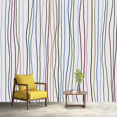 Carta da parati resistente alla muffa in stile astratto. Illustrazione murale della camera da letto
