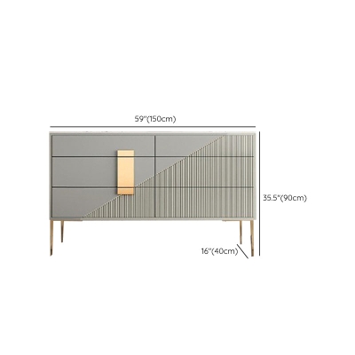 15,6 Zoll breite klassische Glam Kommode aus Stein mit 3/6 Schubladen