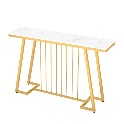 31,5" hoher Flur-Konsolentisch, Marmor-Glamour-Akzenttisch mit abstraktem Sockel