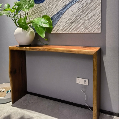 12 Zoll breiter Akzenttisch. Rechteckiger Mid-Century Modern-Konsolentisch
