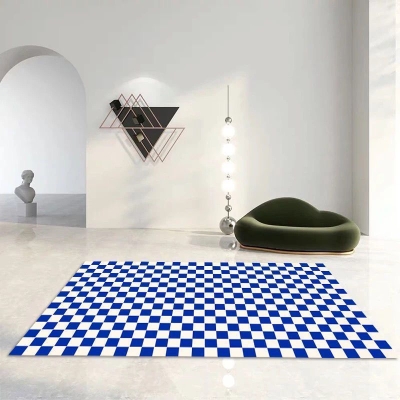Tappeto moderno a quadri in poliestere per interni Tappeto con supporto antiscivolo per la decorazione domestica