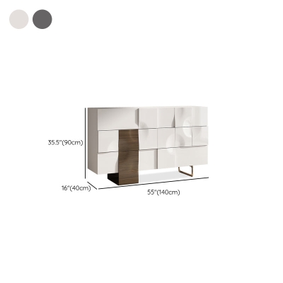 Zeitgen&ouml;ssische horizontale Doppelkommode in Wei&szlig;/Grau mit Stauraum f&uuml;r Zuhause