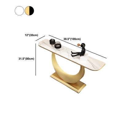 Wei&szlig;/Schwarzer Konsolentisch Glam Stone Konsolentisch &ndash; 11,81" T x 29,5" H