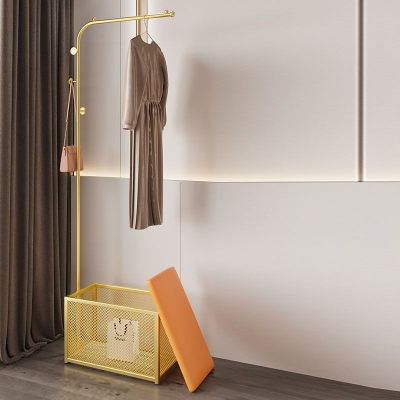 Garderobenst&auml;nder im modernen Stil mit stehenden Haken, Metallgarderobe mit Aufbewahrungsbox