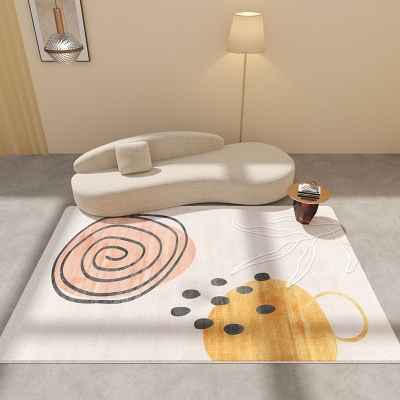 Tappeto moderno bianco Tappeto a blocchi di colore in poliestere Tappeto antimacchia per soggiorno