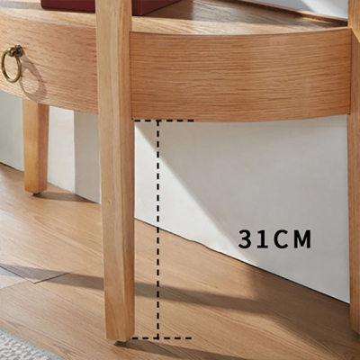 Mid-Century Modern Konsolentisch aus halbmondf&ouml;rmigem Holz mit 4 Beinen in Braun
