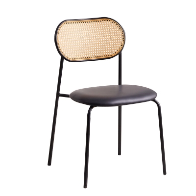Sedie da pranzo senza braccioli in metallo con schienale aperto in stile moderno (set da 4/8)