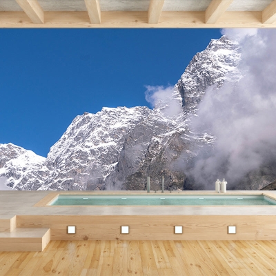 Papier peint mural de photographie &eacute;cologique de montagne, papier peint pour salon
