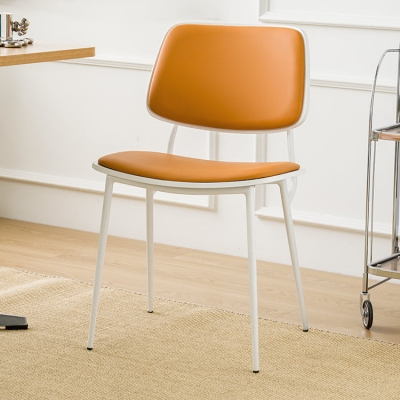 Sedia da pranzo laterale in stile contemporaneo in ecopelle con schienale aperto per la casa