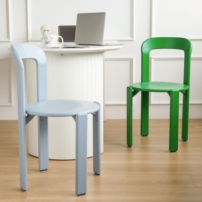 Sedia da pranzo laterale in legno con schienale aperto in stile moderno per soggiorno