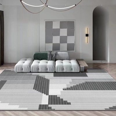 Tappeto moderno grigio per interni Tappeto grafico in poliestere Tappeto lavabile per la decorazione domestica