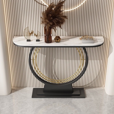 Rechteckiger moderner Konsolen-Akzenttisch mit Antik-Finish. Konsolen-Sofatisch