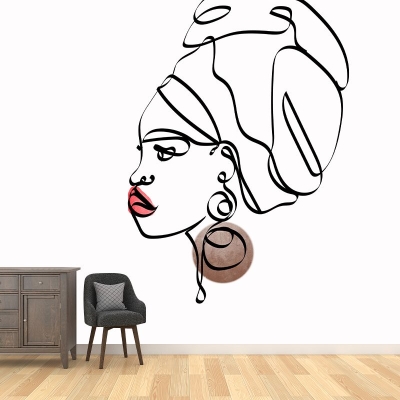Carta da parati Line Art, decorazione murale per interni resistente alla muffa, ecologica