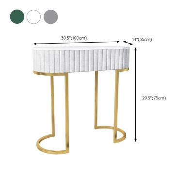 Glam Ovaler Konsolen-Akzenttisch, Sofa-Konsolentisch mit Antik-Finish aus Marmor