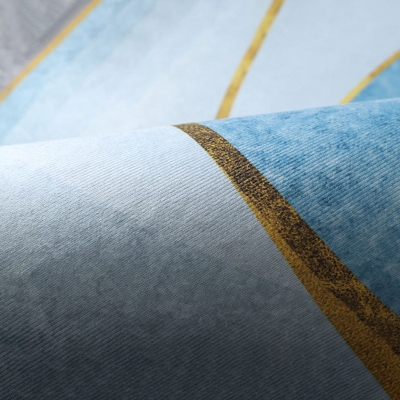 Tappeto lavabile in poliestere moderno a righe grigio scuro per la decorazione domestica