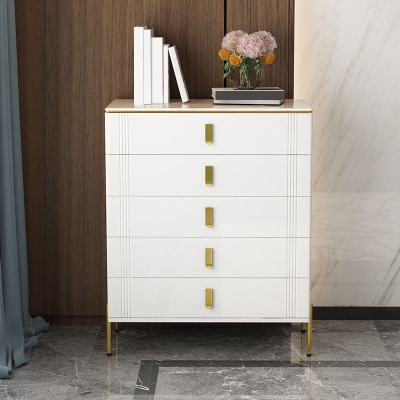 Glam Stone Truhe Schlafzimmer, wei&szlig;e Aufbewahrungstruhe mit Metallbeinen
