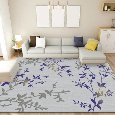 Tappeto moderno verde Fiori Tappeto per interni in poliestere Tappeto antimacchia per soggiorno