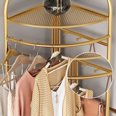 Glamour-Flurst&auml;nder aus Metall in Gold und Schwarz, inklusive freistehender Garderobe