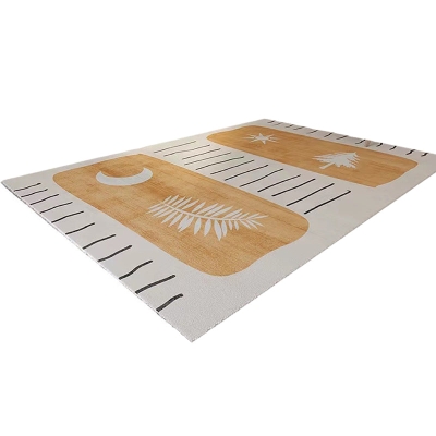 Tappeto giallo moderno modello tappeto in poliestere resistente agli strappi per la decorazione domestica