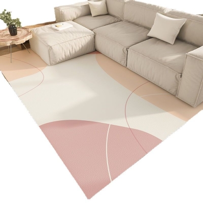 Tappeto minimalista in poliestere Tappeto a blocchi di colore Tappeto con supporto antiscivolo per soggiorno
