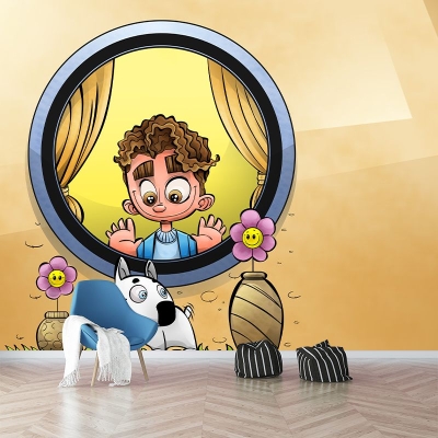 Illustrazione Murale Carta da parati Personaggi dei cartoni animati Decorazione murale del salotto