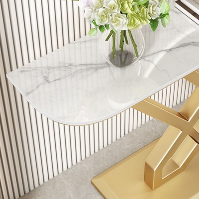 Glam-Konsolen-Akzenttisch. Konsolentisch mit Antik-Finish in Stein