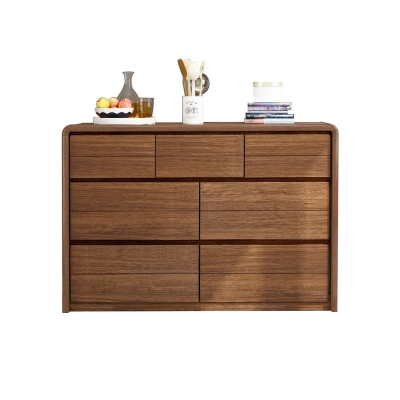 Cassettiera portaoggetti in legno marrone, cassettiera in stile moderno con cassetti