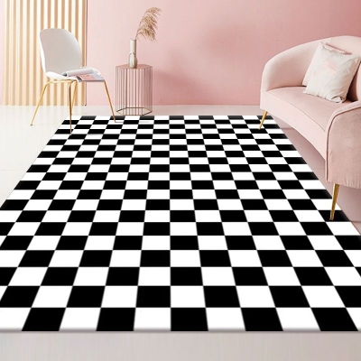 Tappeto classico con stampa scozzese Tappeto lavabile lavabile con area antiscivolo per la decorazione domestica